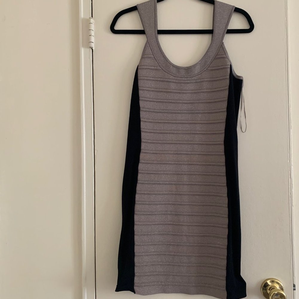 Express bodycon gold/black dress SZ L